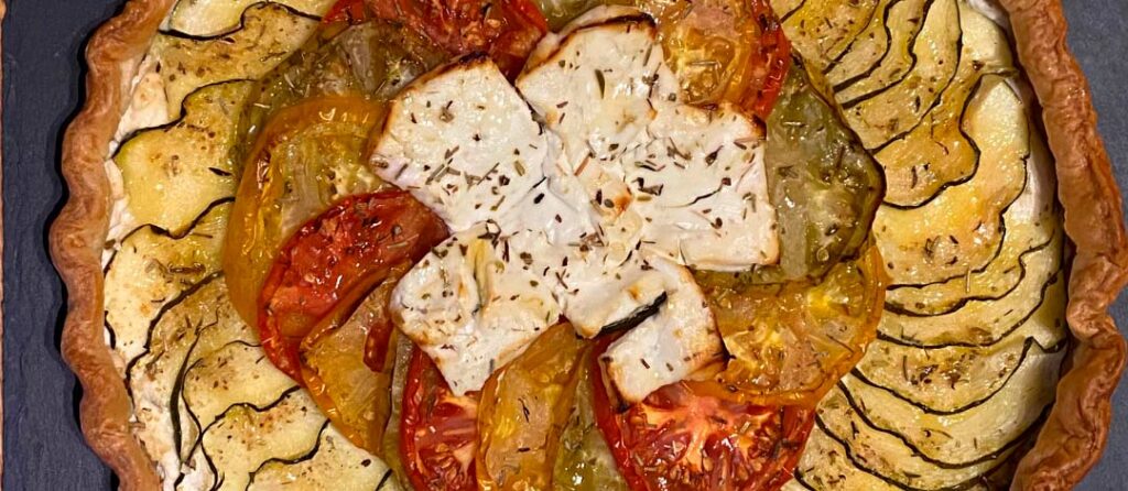 Tarte aux légumes du soleil et chèvre