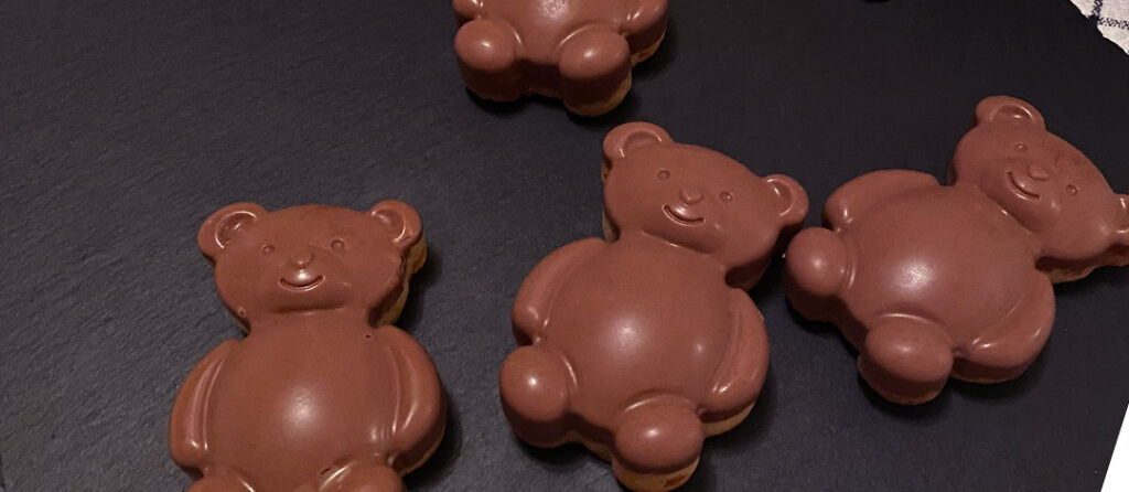Madeleines en coque au chocolat