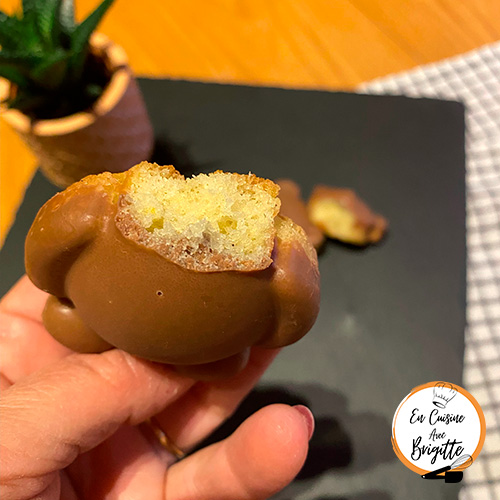 Madeleines en coque au chocolat