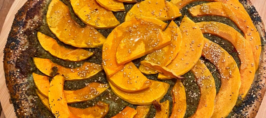 TARTE BUTTERNUT ET PESTO DE NOIX